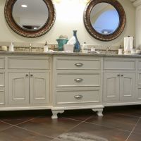 Painted Glaze vanity with inset doors with applied molding (1)